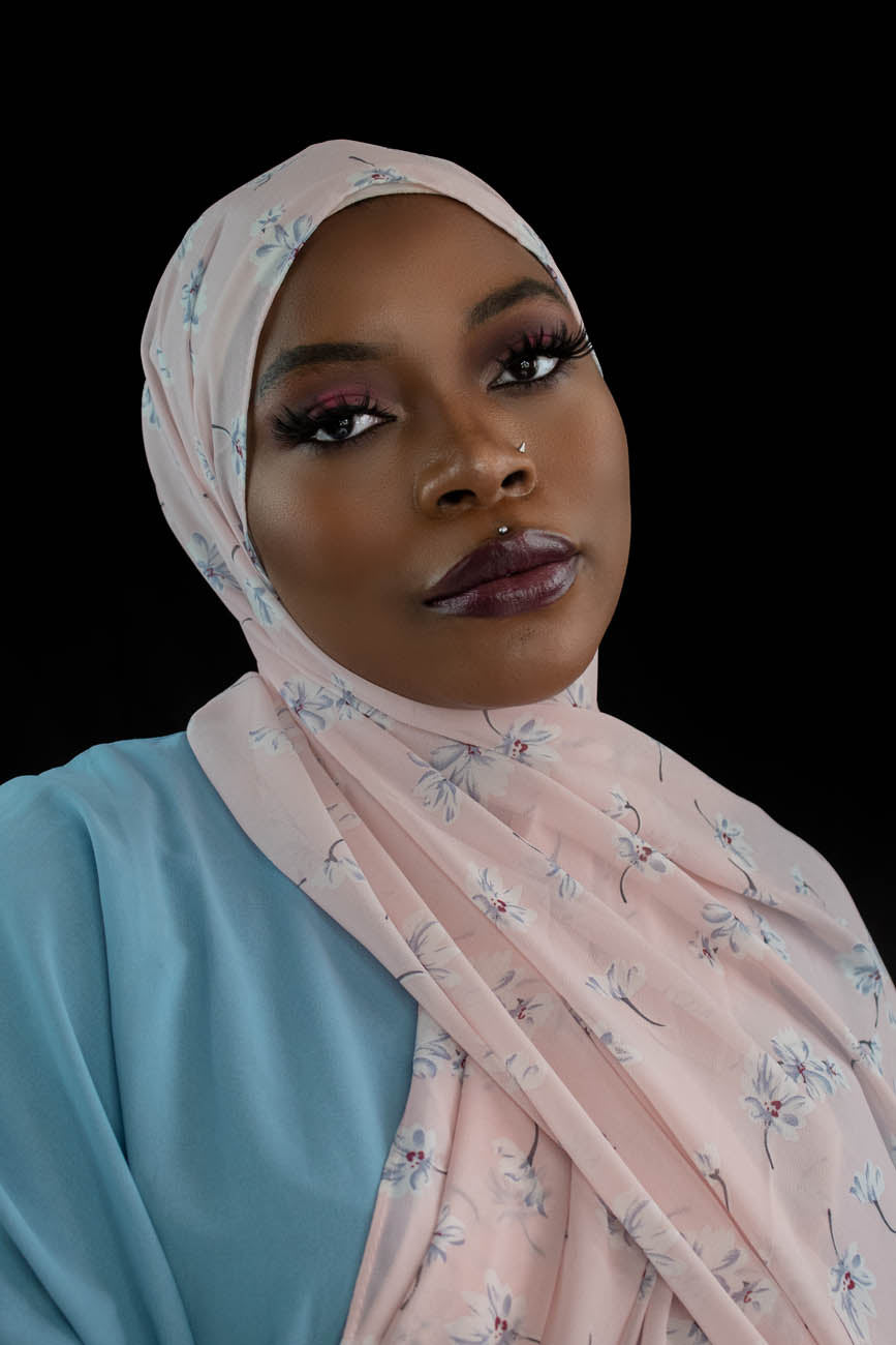 YASMIN FLORAL CHIFFON HIJAB - PINK