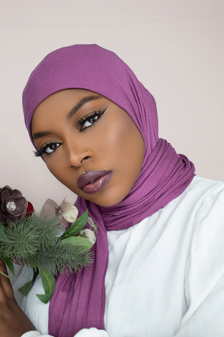 INSTANT PRE-SEWN JERSEY HIJAB – LILAC