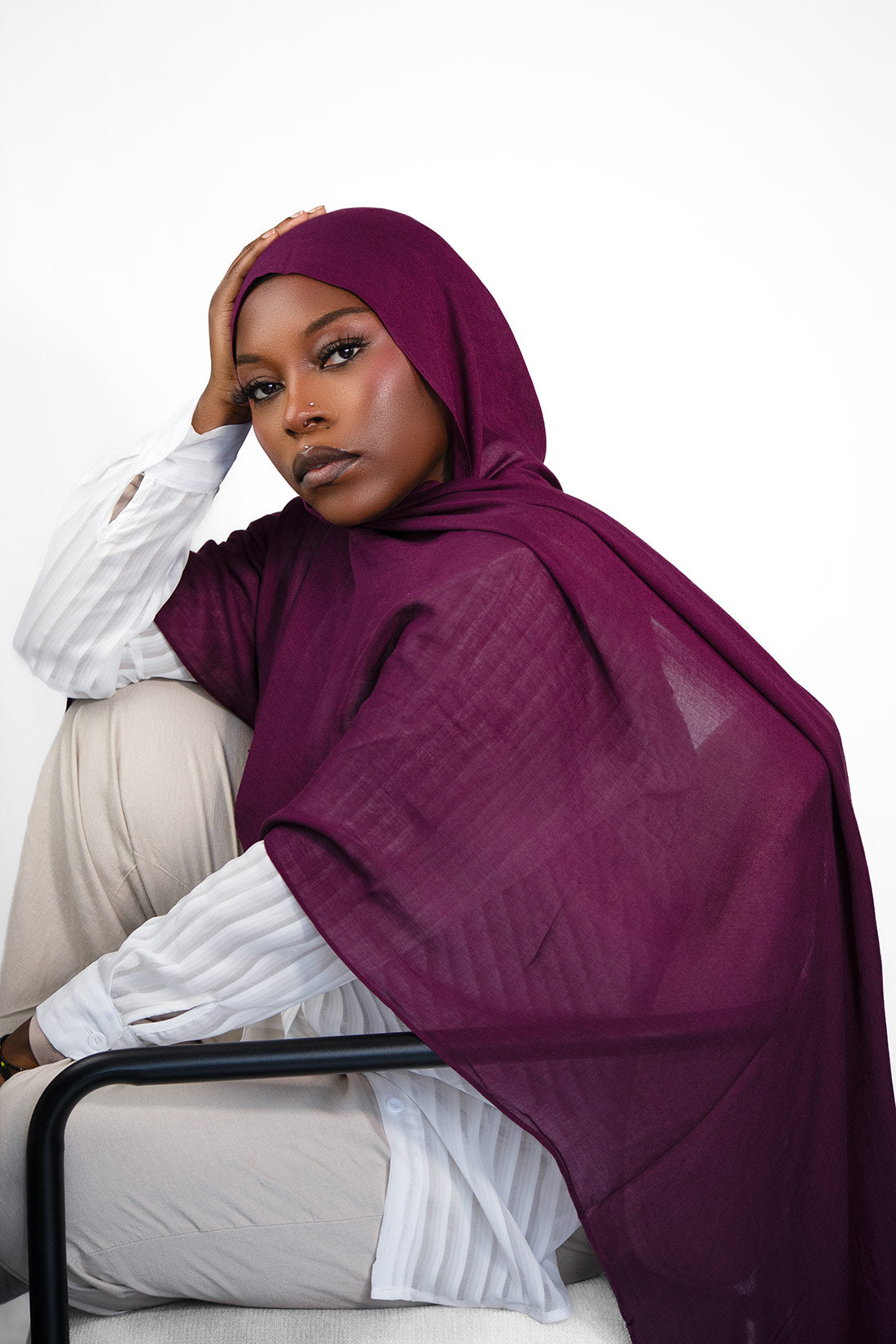 Cloud Soft Modal Hijab – Wine Berry