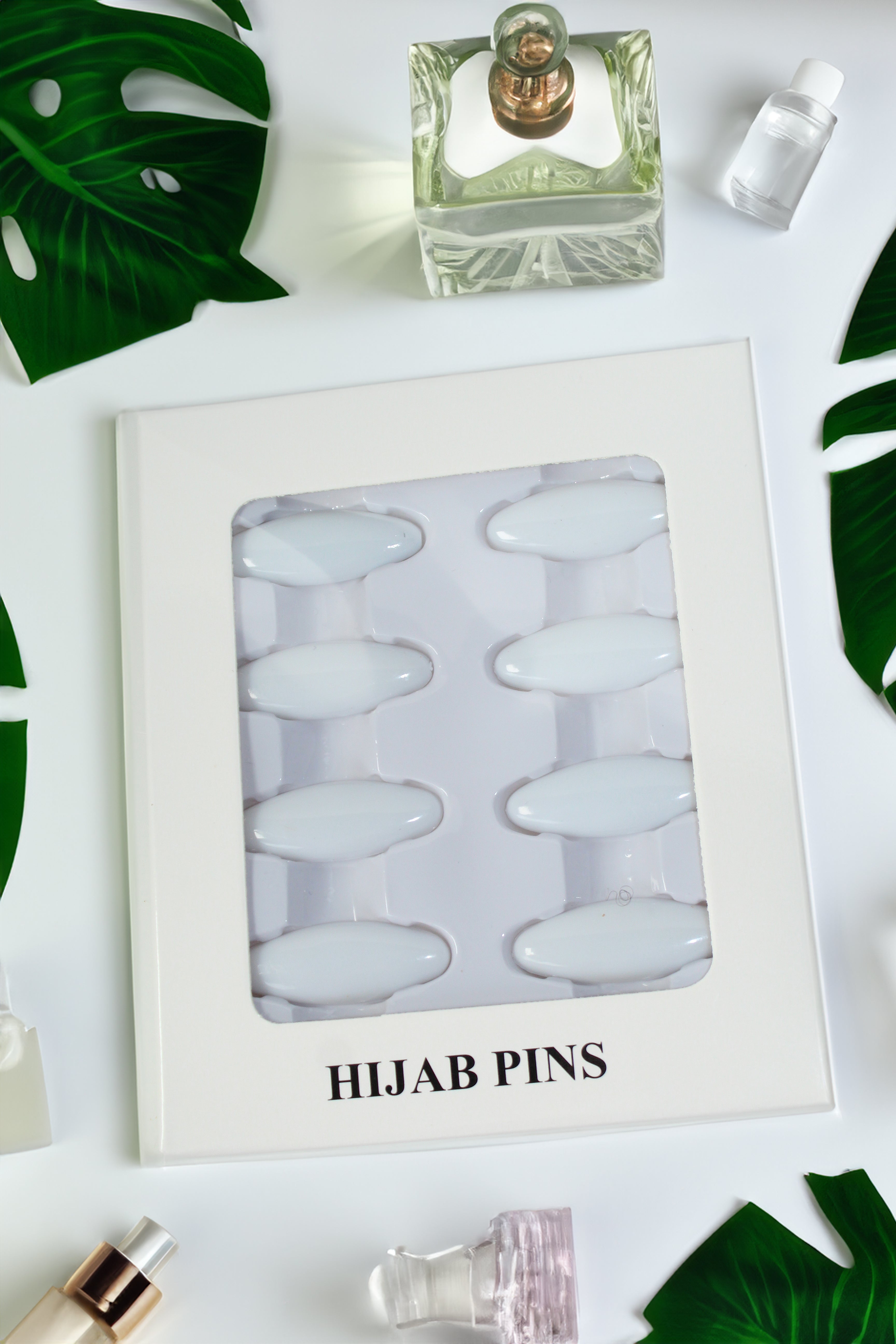 NO SNAG HIJAB PINS - White (PACK OF 8)