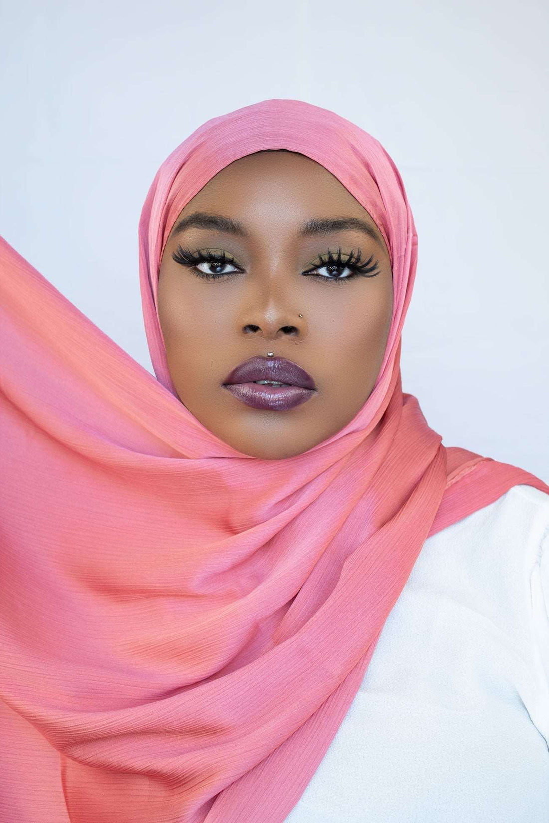 PREMIUM CRINKLE SATIN HIJAB - PEACH