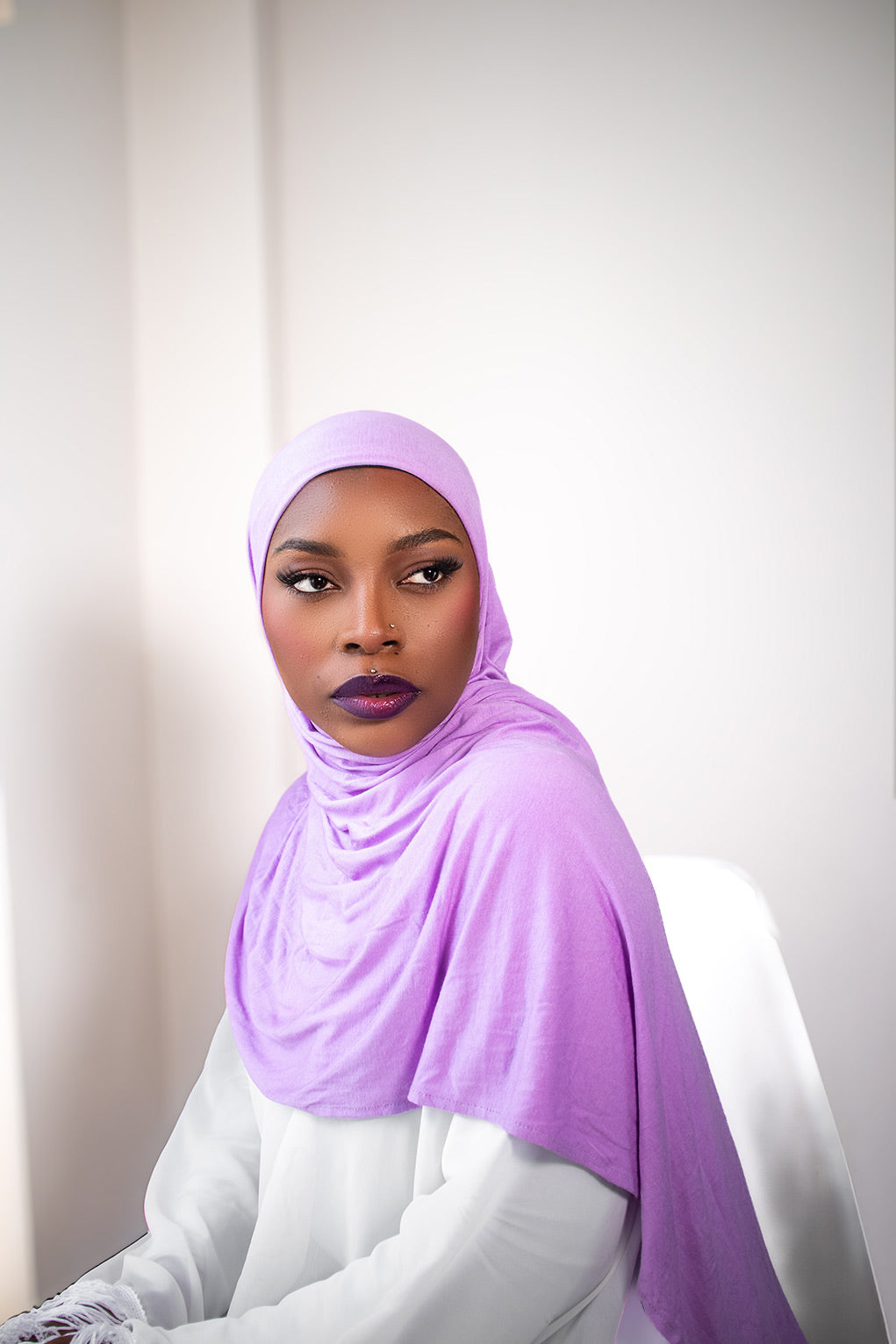 INSTANT PRE-SEWN JERSEY HIJAB -  LAVENDER