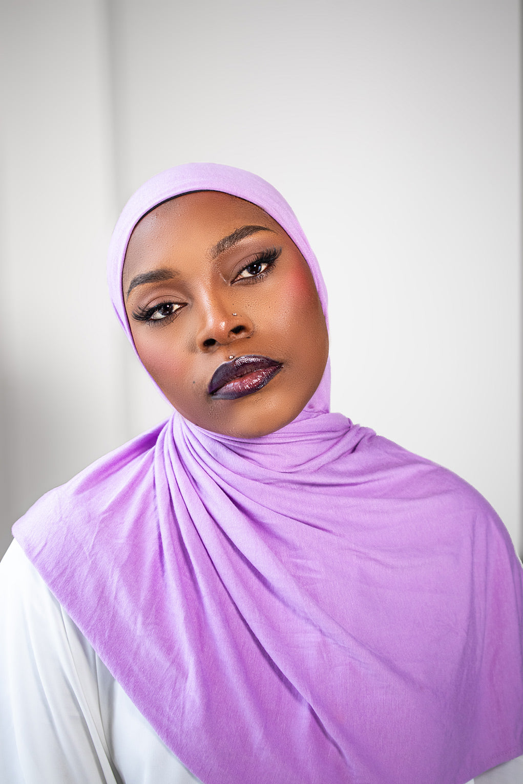 INSTANT PRE-SEWN JERSEY HIJAB -  LAVENDER