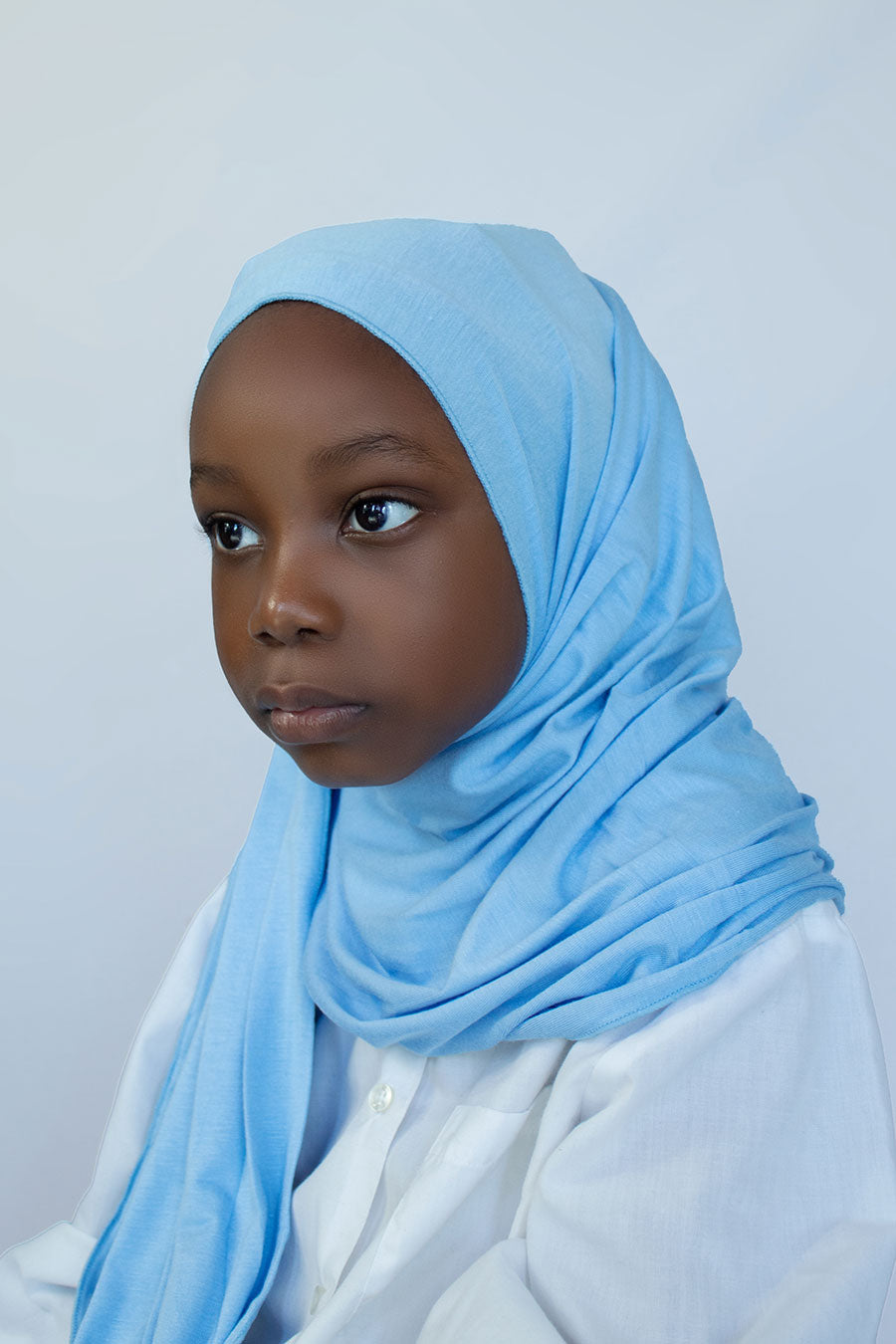 GIRLS INSTANT PREMIUM JERSEY HIJAB -SKY BLUE