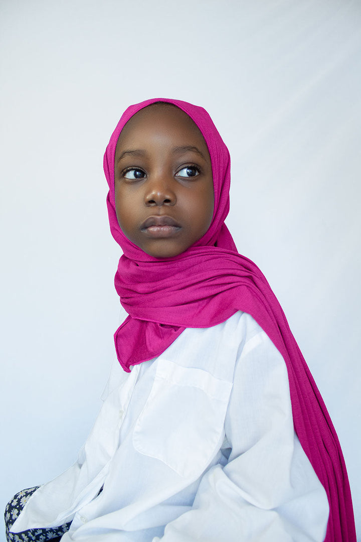 GIRLS INSTANT PREMIUM JERSEY HIJAB - PINK