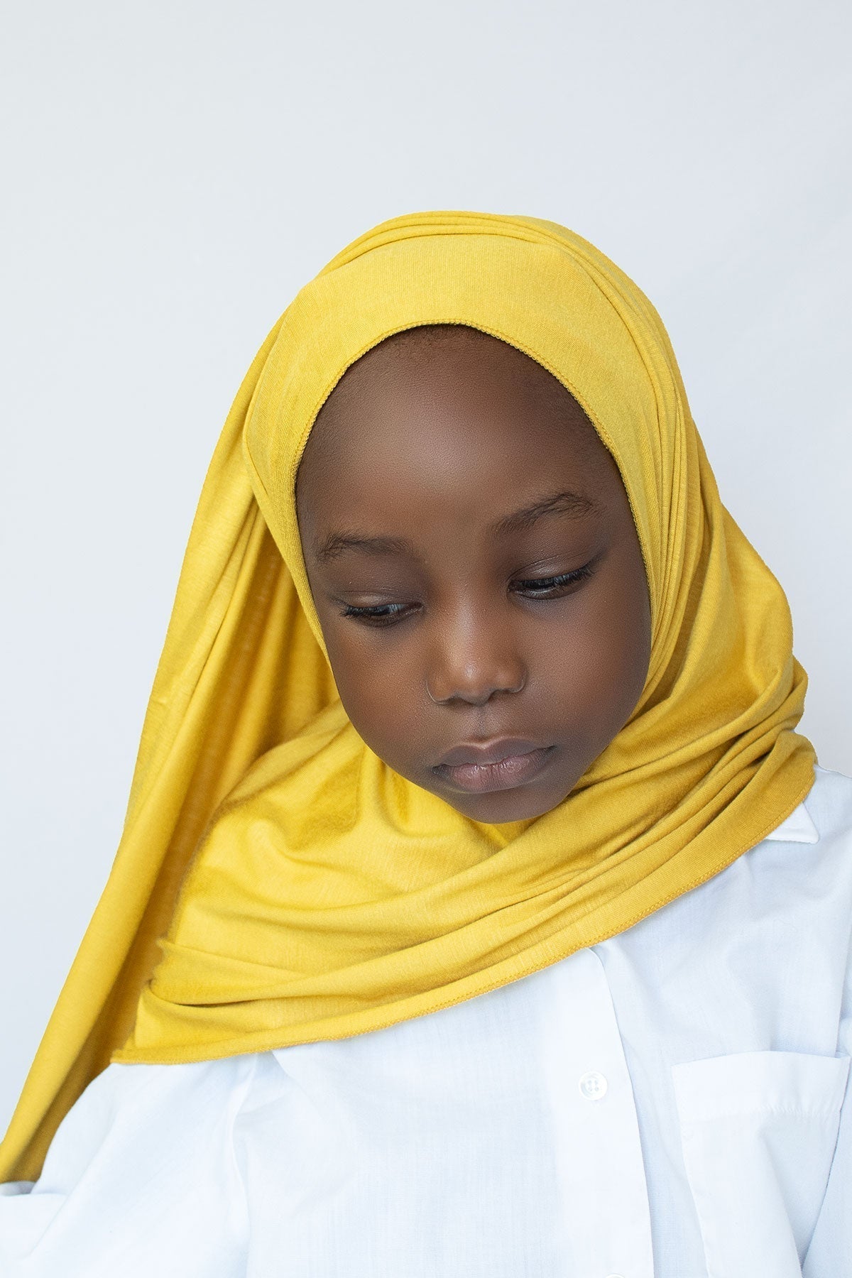 GIRLS INSTANT PREMIUM JERSEY HIJAB - YELLOW