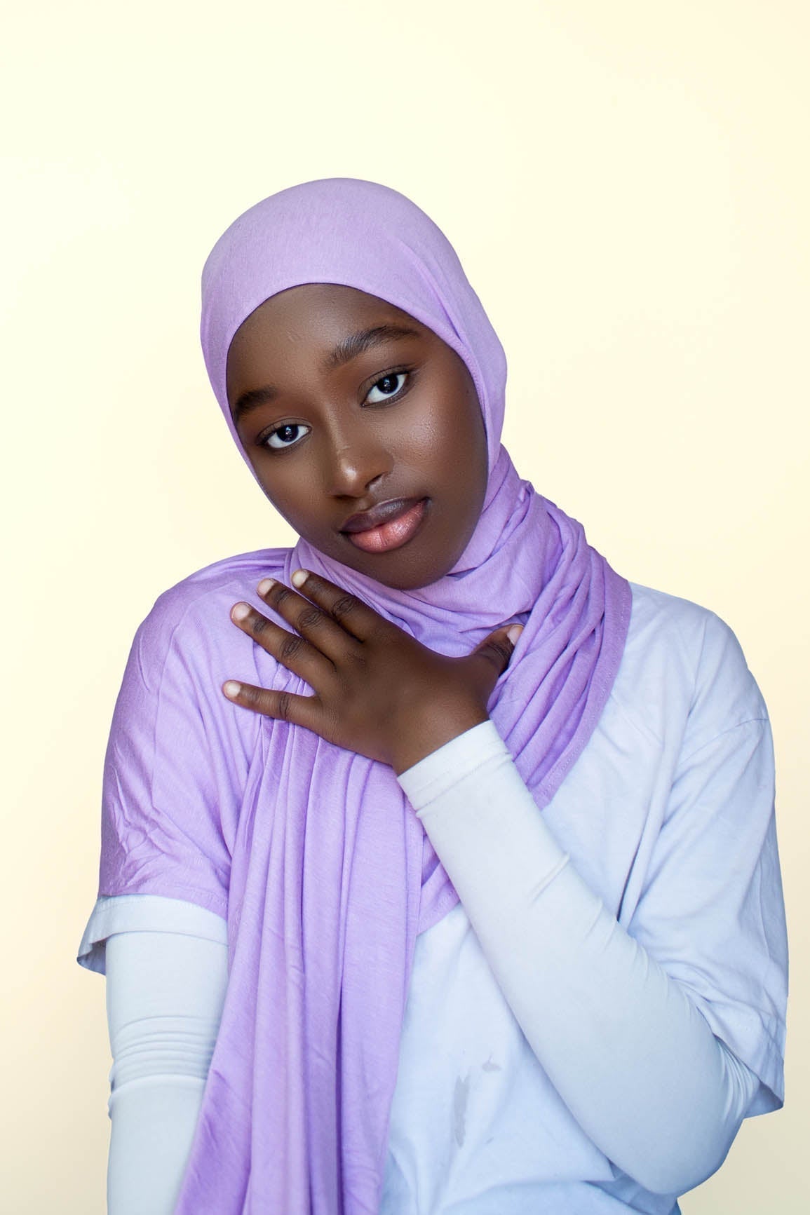 INSTANT PRE-SEWN JERSEY HIJAB -  LAVENDER