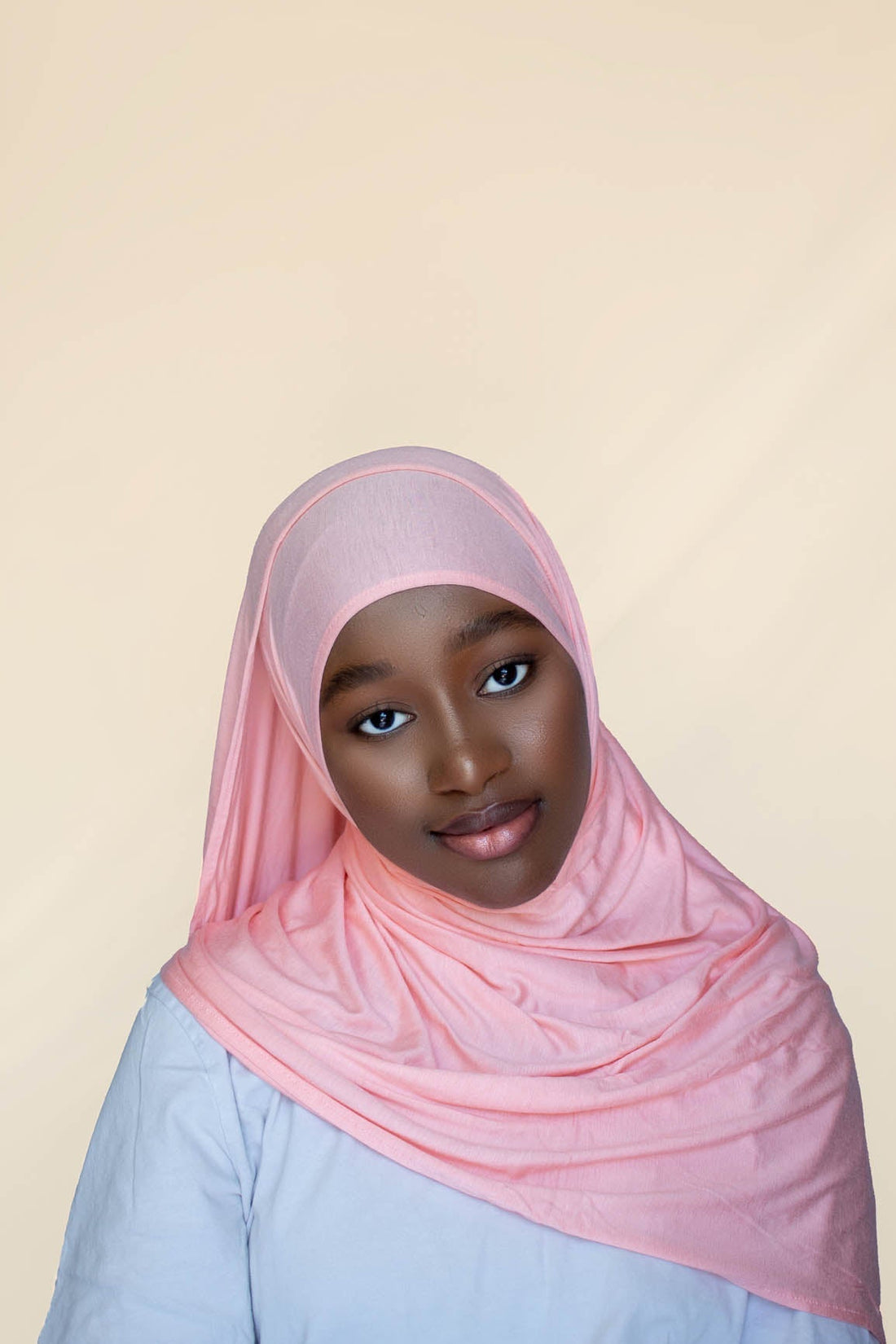 INSTANT PRE-SEWN JERSEY HIJAB - PEACH