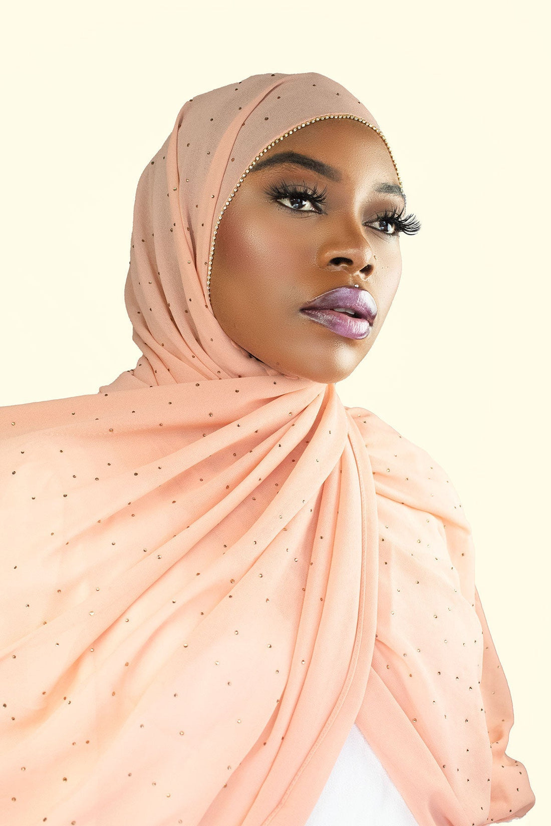 DIAMOND CHIFFON HIJAB - PEACH