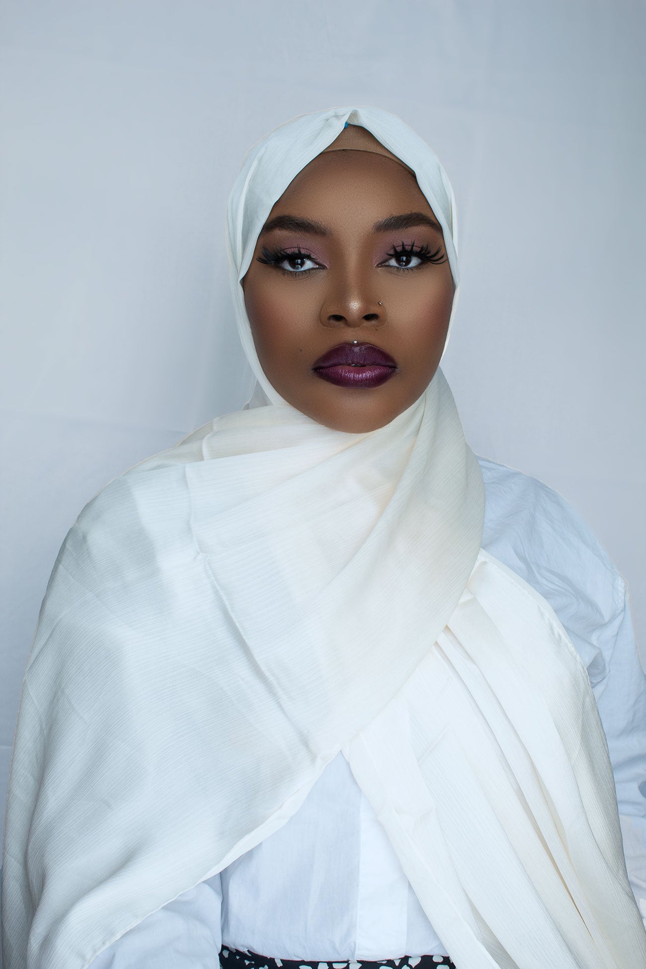 PREMIUM CRINKLE SATIN HIJAB - CREAM