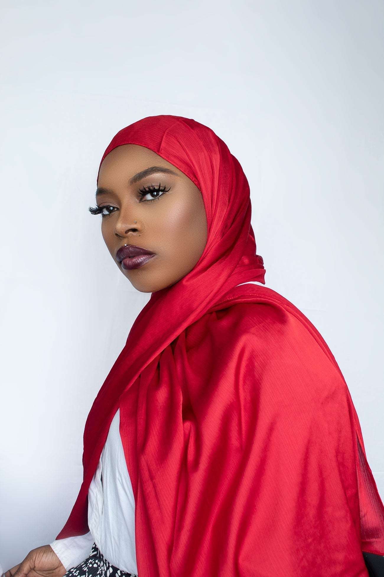 PREMIUM CRINKLE SATIN HIJAB -RED