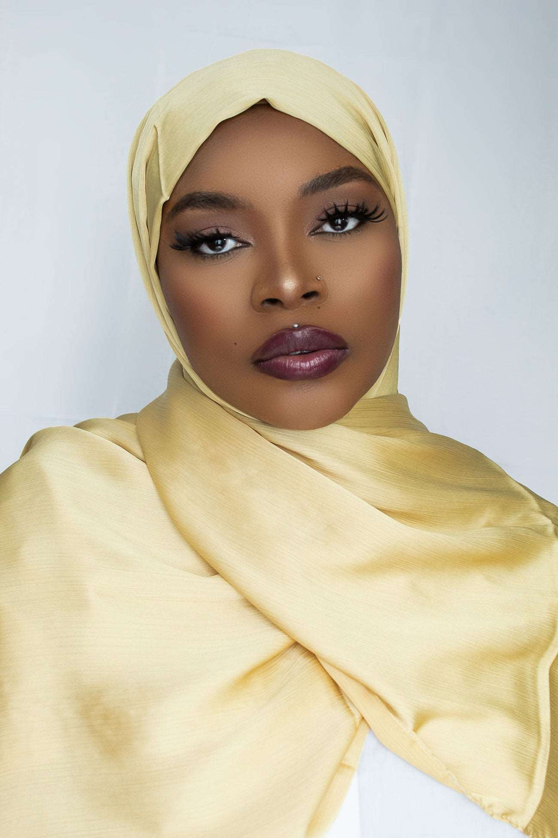 PREMIUM CRIKLE SATIN HIJAB - YELLOW GOLD