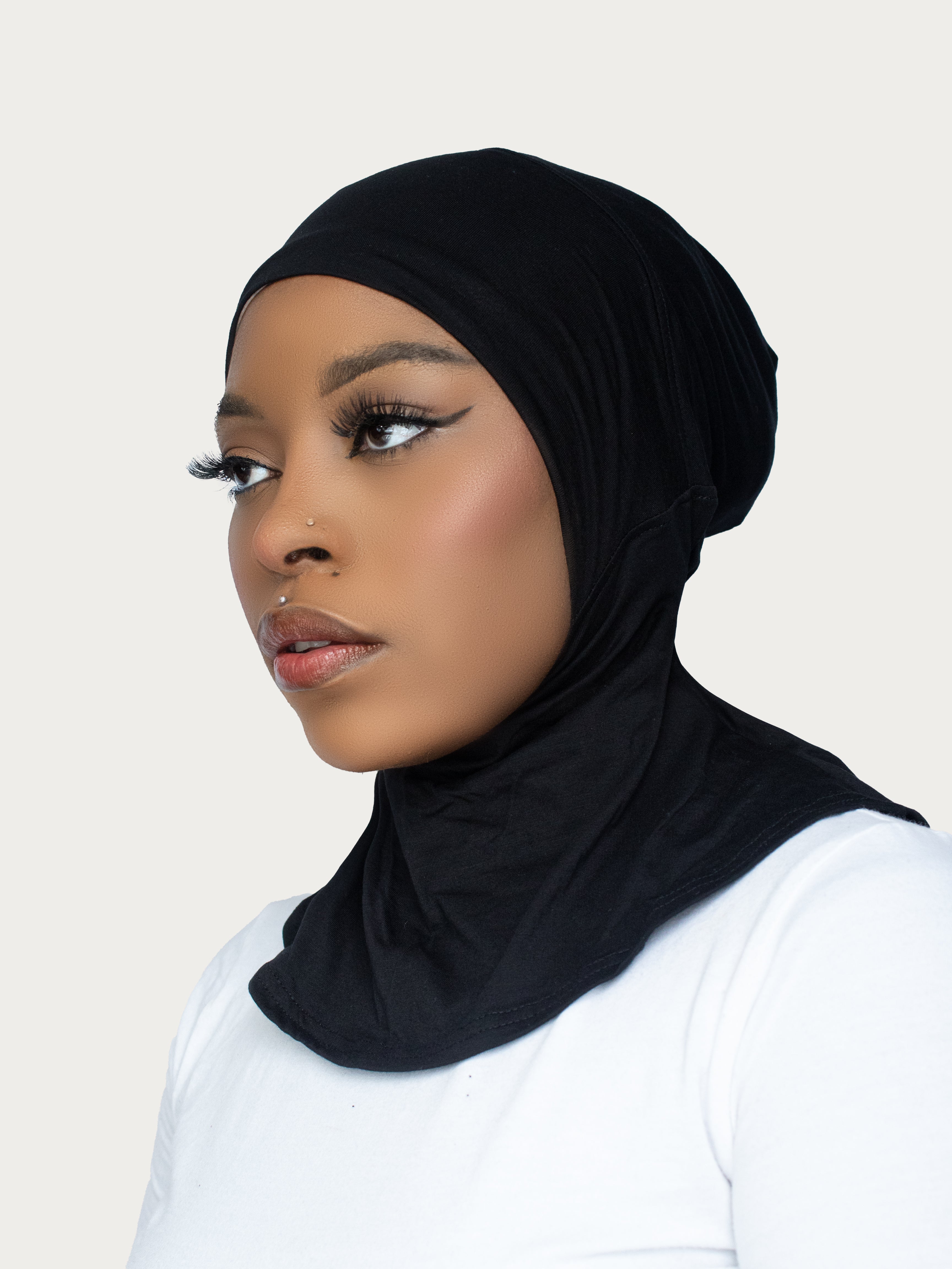 RANIA FULL COVERAGE ADJUSTABLE UNDER SCARF - BLACK