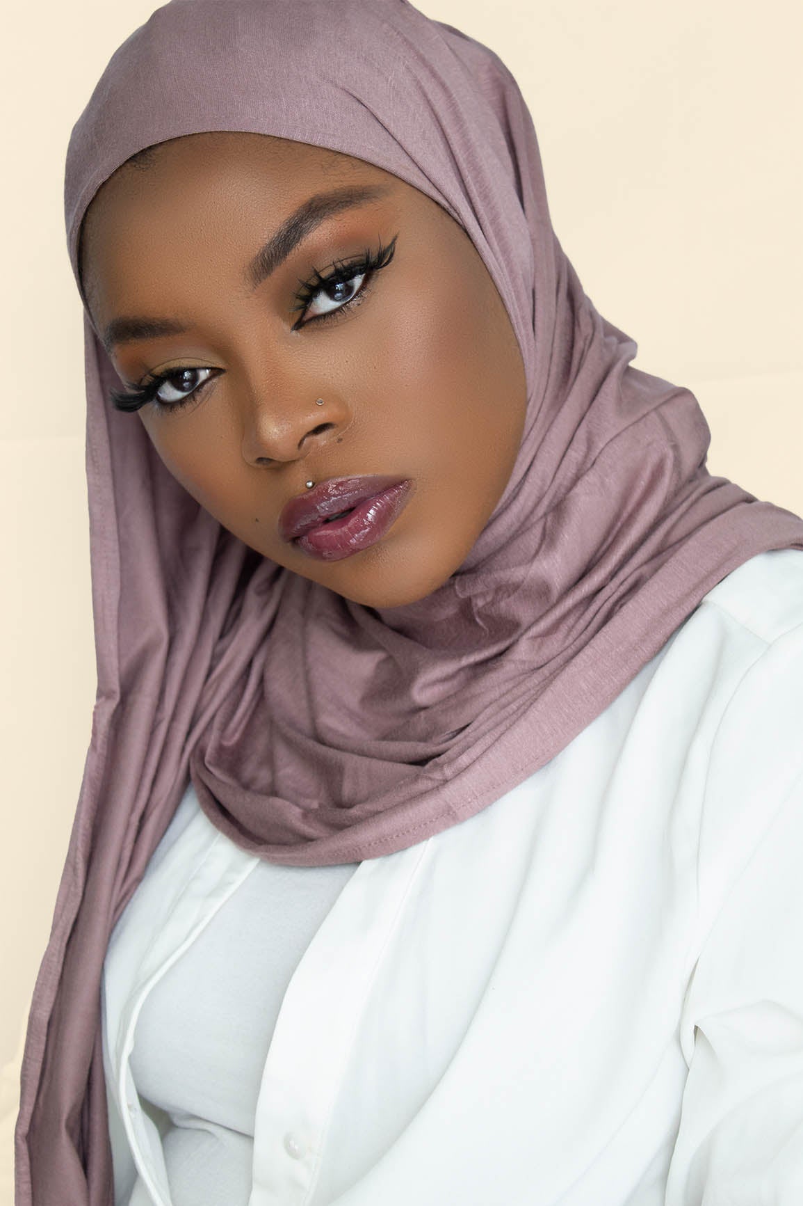 INSTANT PRE-SWEN JERSEY HIJAB – NUDE PINK