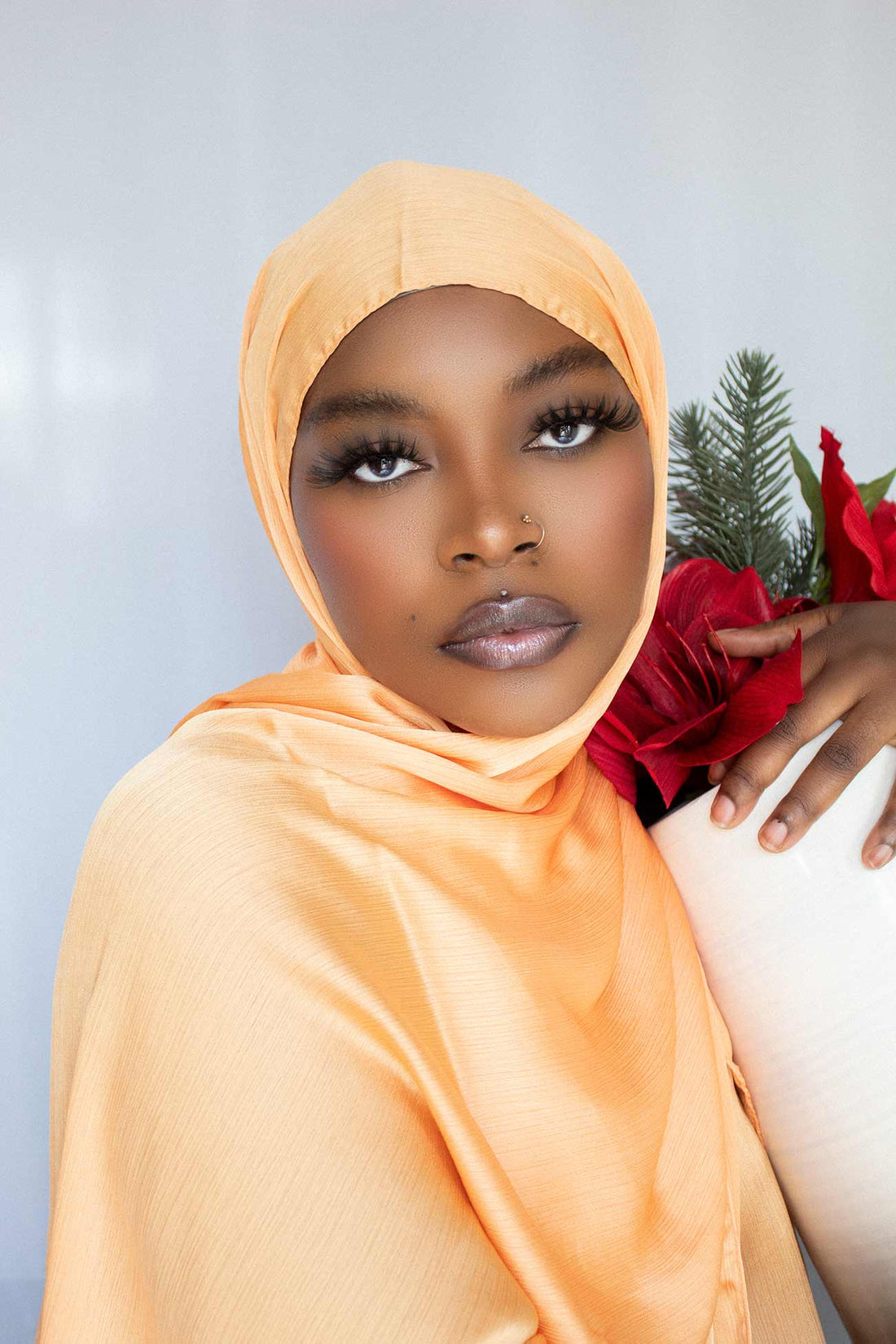 PREMIUM CRINKLE SATIN HIJAB - ORANGE